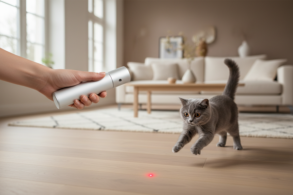 Control Remoto Interactivo para Gatos con Láser | 5 Funciones: Buscar, Parar, Click, Llamar y Láser | Petluxe
