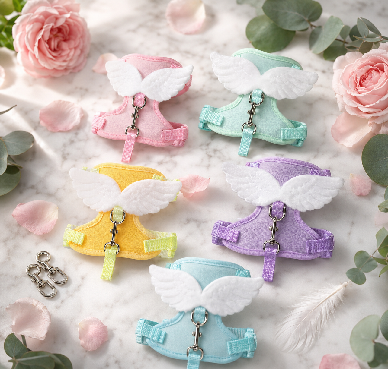 Pechera con Alas de Ángel para Gatos | Diseño Viral y Único | Colores Amarillo y Lila Petluxe