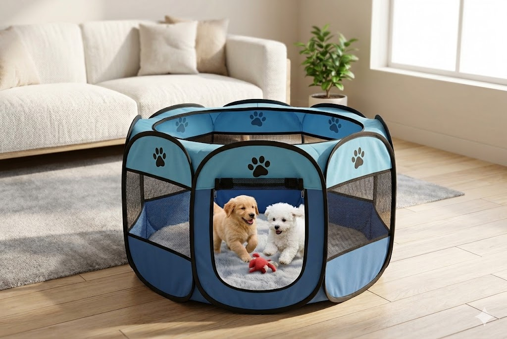 Corral Plegable Premium para Mascotas – Espacio Seguro Libertad con Control 🐾
